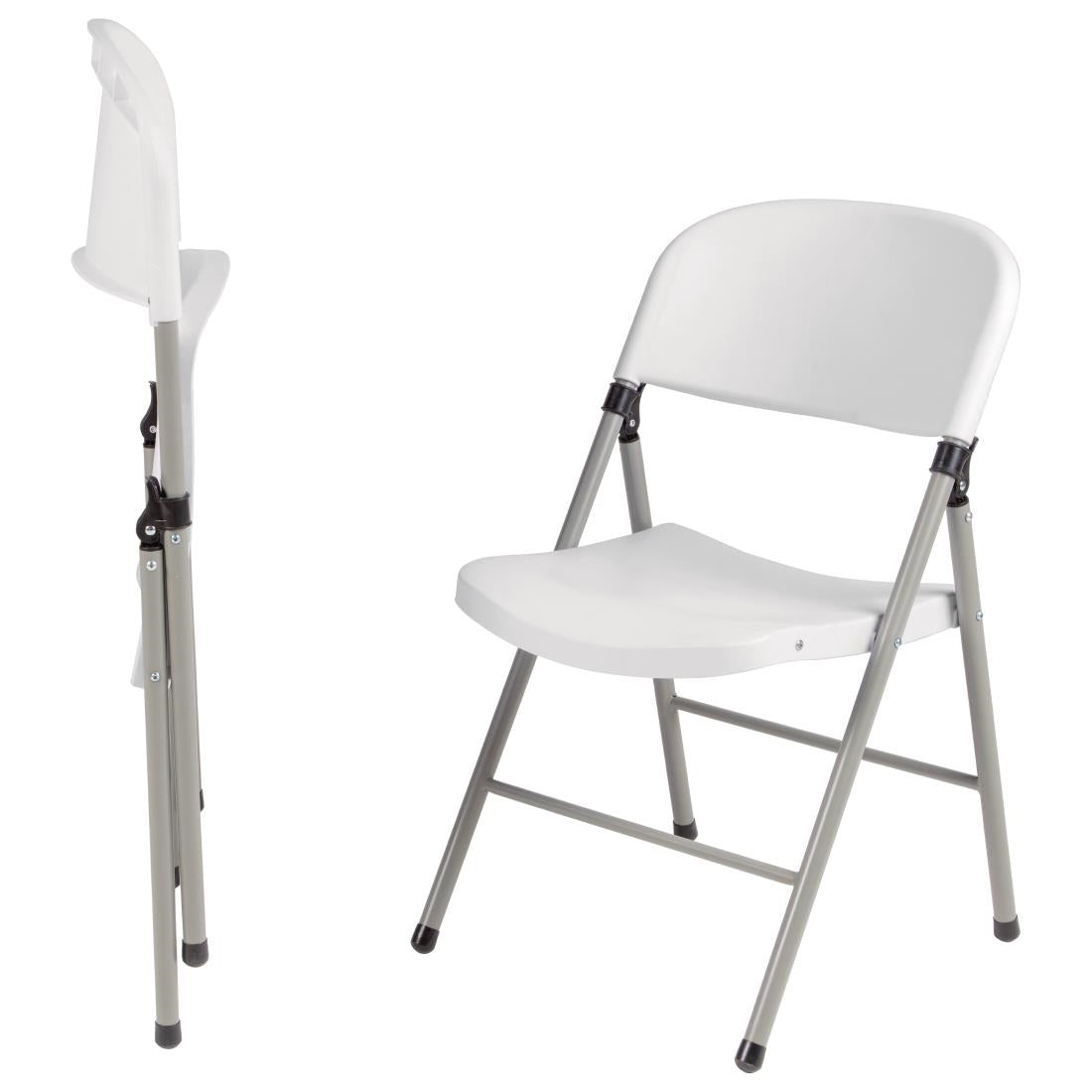 Chaises pliantes Bolero blanches (lot de 2) — CE692