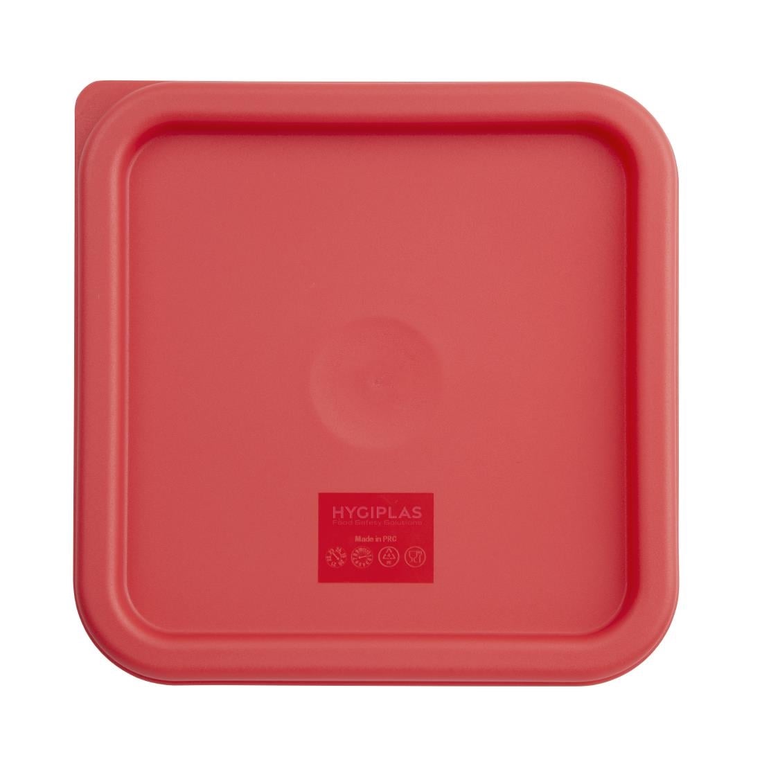 Couvercle carré rouge moyen Hygiplas — CF041