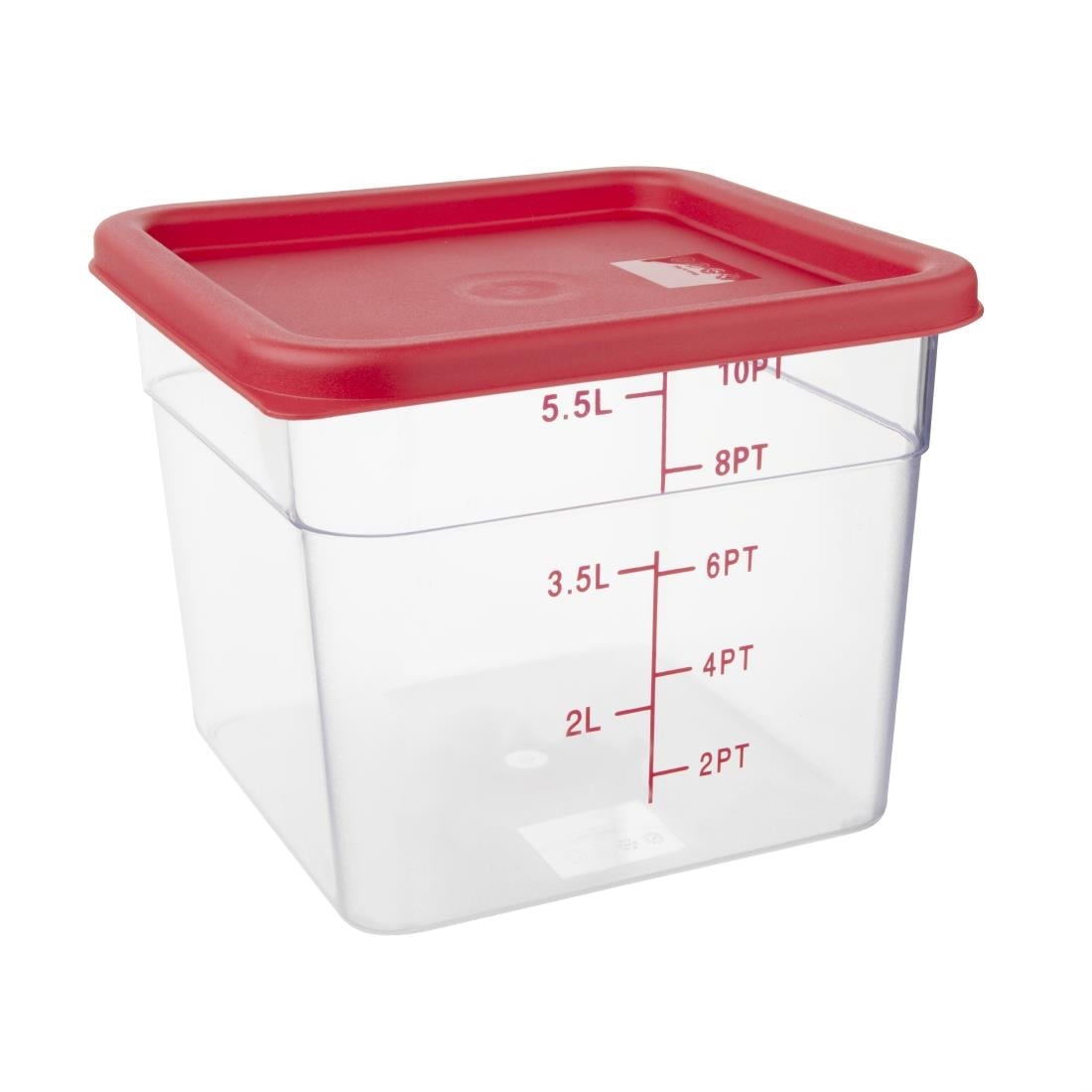 Couvercle carré rouge moyen Hygiplas — CF041