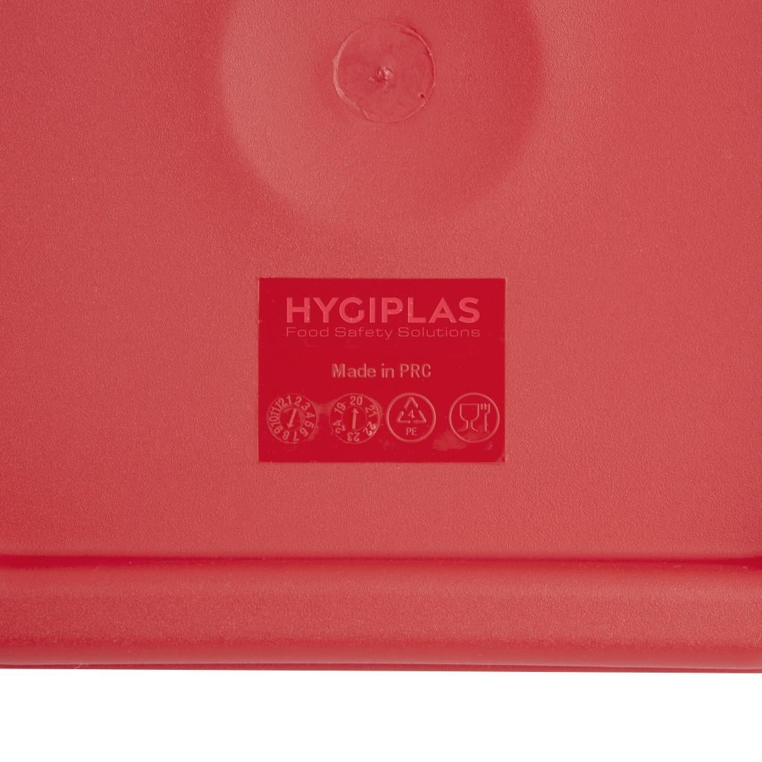 Couvercle carré rouge moyen Hygiplas — CF041