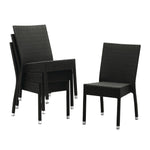 Chaises en rotin PE Bolero anthracite (Lot de 4) — CF159
