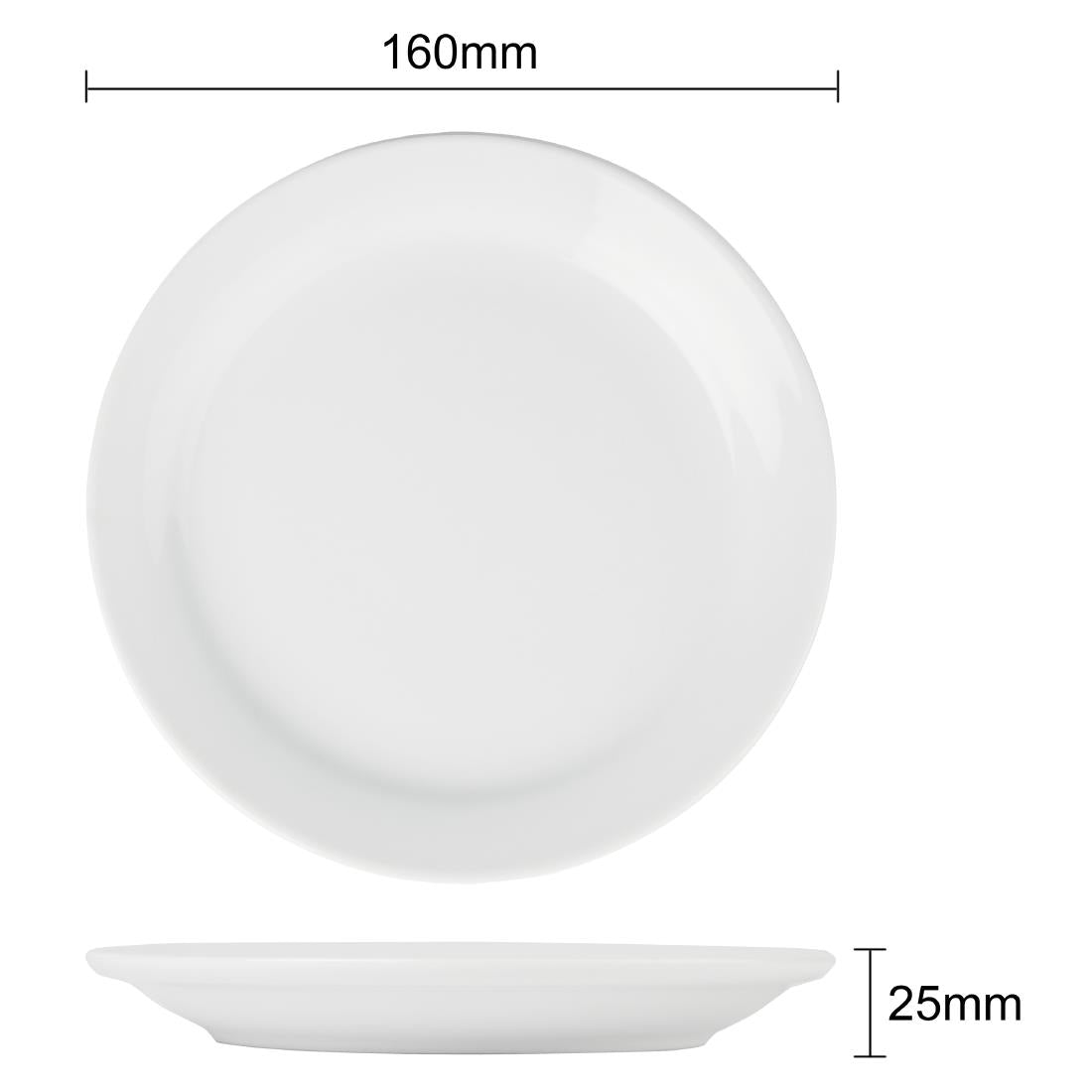 Assiettes à bord étroit Olympia Athena 165mm (lot de 12) — CF360