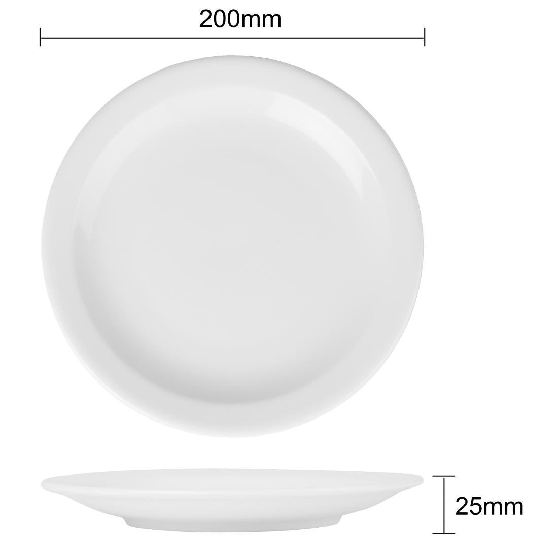 Assiettes à bord étroit Olympia Athena 205mm (lot de 12) — CF362