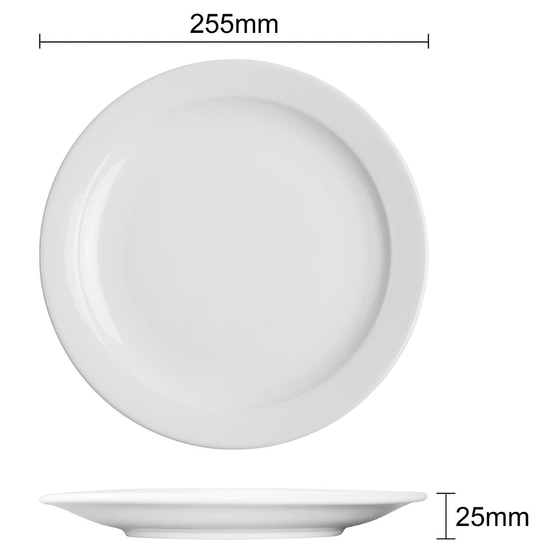 Assiettes à bord étroit Olympia Athena 254mm (lot de 12) — CF364
