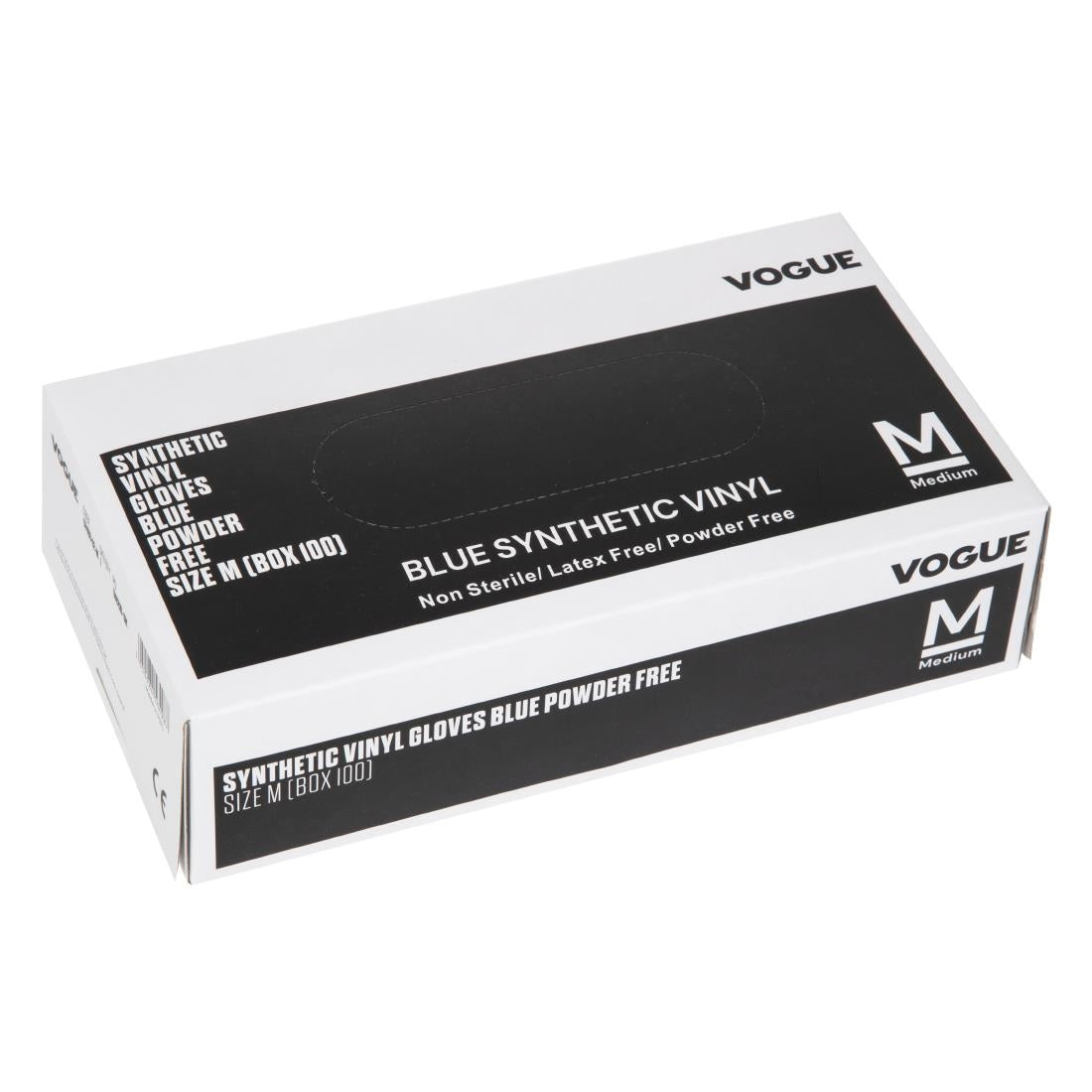 Gants alimentaires en vinyle non poudrés Hygiplas bleus M (lot de 100) — CF403-M
