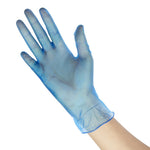 Gants alimentaires en vinyle non poudrés Hygiplas bleus XL (lot de 100) — CF403-XL