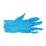 Gants alimentaires en vinyle non poudrés Hygiplas bleus L (lot de 100) — CF403-L