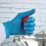 Gants alimentaires en vinyle non poudrés Hygiplas bleus XL (lot de 100) — CF403-XL