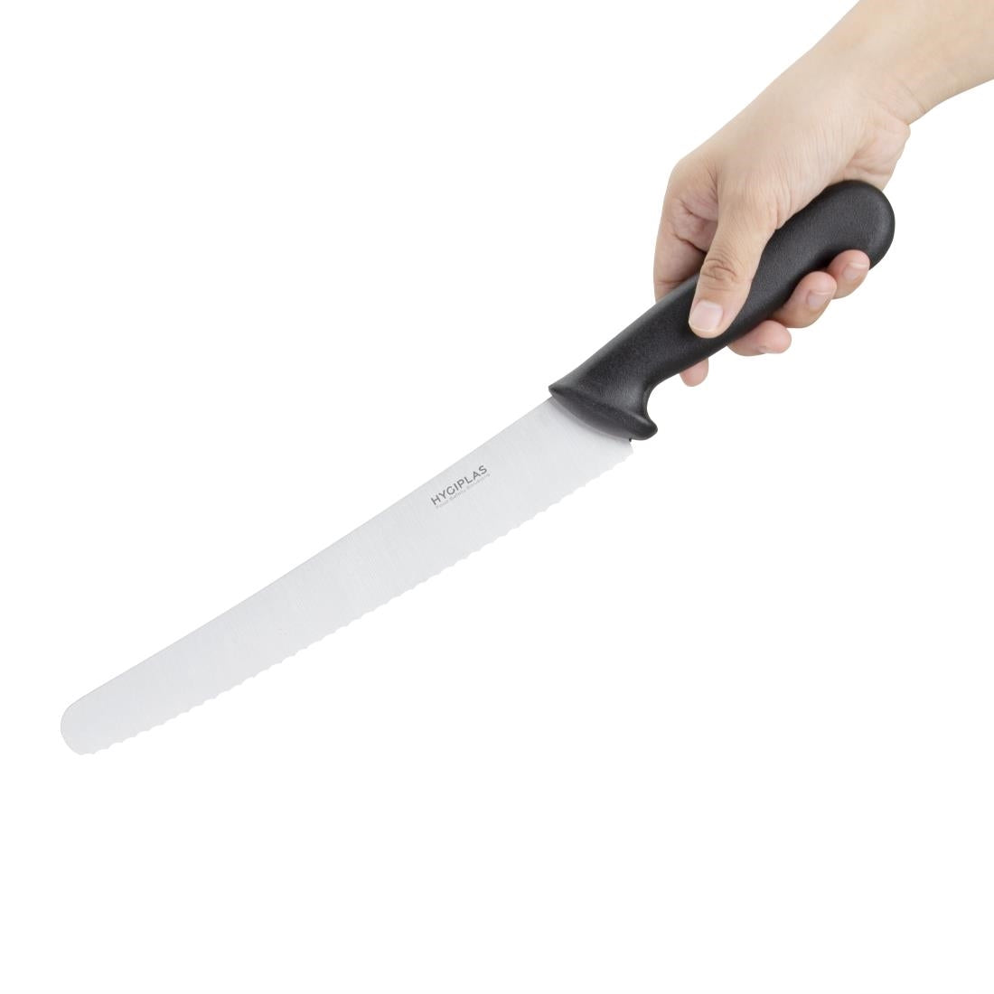 Couteau à pâtisserie denté Hygiplas noir 250mm — CF895