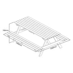 Table pique-nique en bois 1,5m — CG095