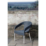 Fauteuils enveloppants bistro en rotin PE anthracite Bolero (lot de 4) — CG223