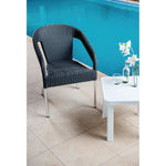 Fauteuils enveloppants bistro en rotin PE anthracite Bolero (lot de 4) — CG223