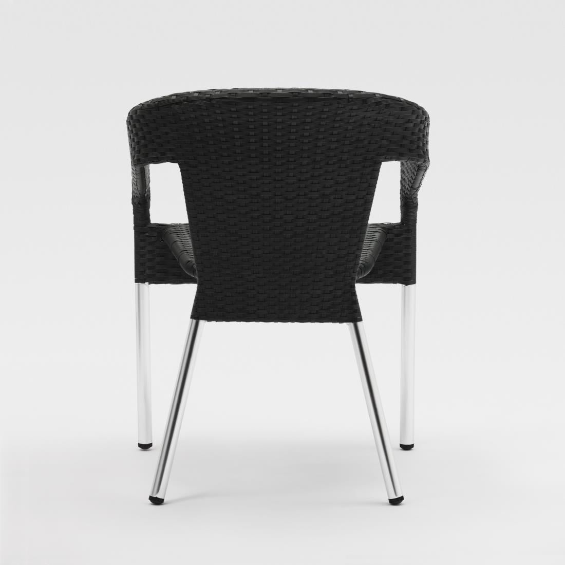 Fauteuils enveloppants bistro en rotin PE anthracite Bolero (lot de 4) — CG223