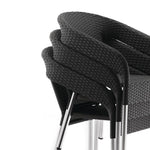 Fauteuils enveloppants bistro en rotin PE anthracite Bolero (lot de 4) — CG223
