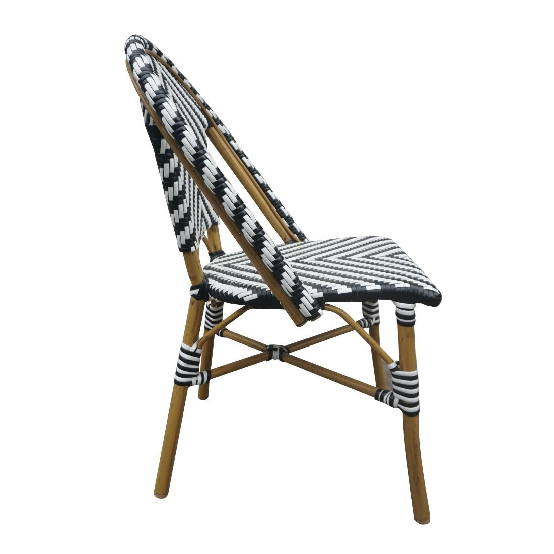 Chaises style parisien en rotin PE Bolero noires (lot de 2) — CH111
