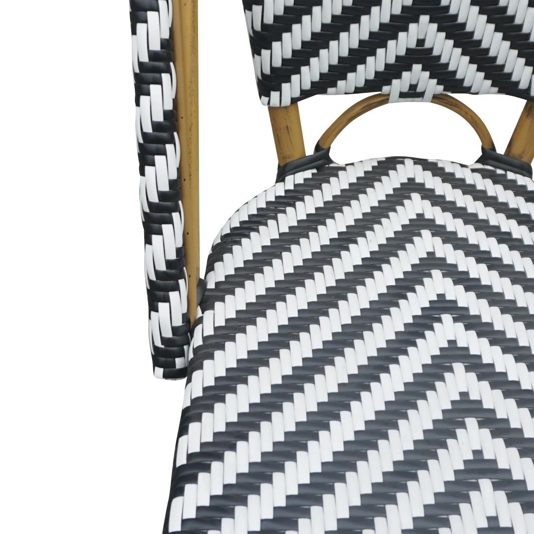 Chaises style parisien en rotin PE Bolero noires (lot de 2) — CH111