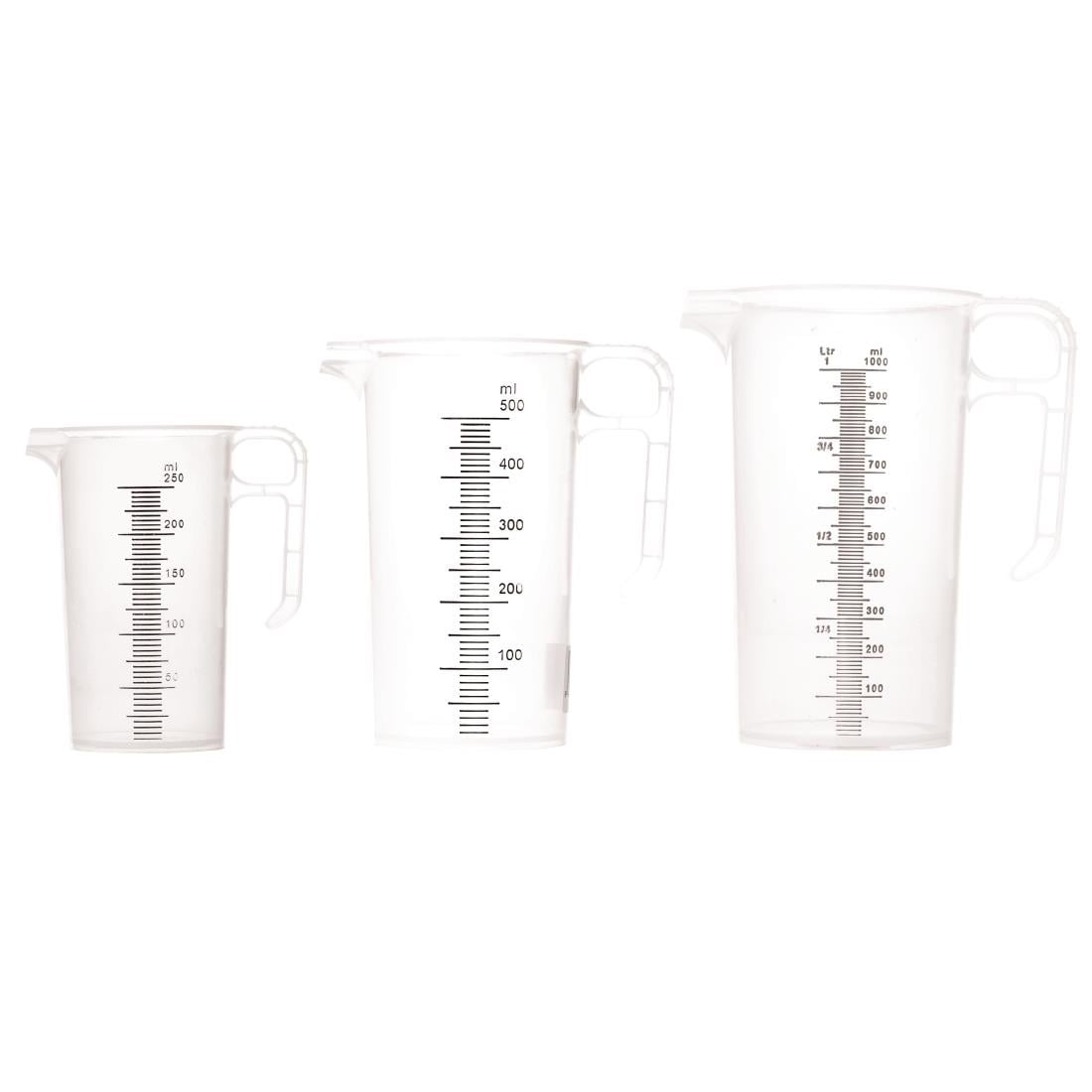 Ensemble de pichets gradués en polypropylène Pro-Measures 250 ml, 500 ml et 1 L — CH439