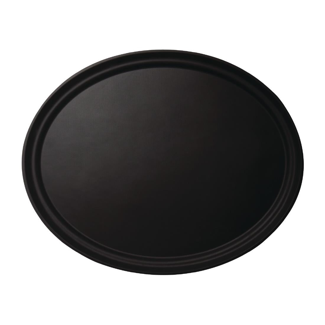 Plateau ovale fibre de verre antidérapant Camtread Cambro noir 600 x 730mm — CJ655