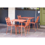 Chaises à lattes en acier Bolero terracotta (lot de 4) — CK063