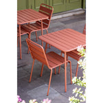 Chaises à lattes en acier Bolero terracotta (lot de 4) — CK063