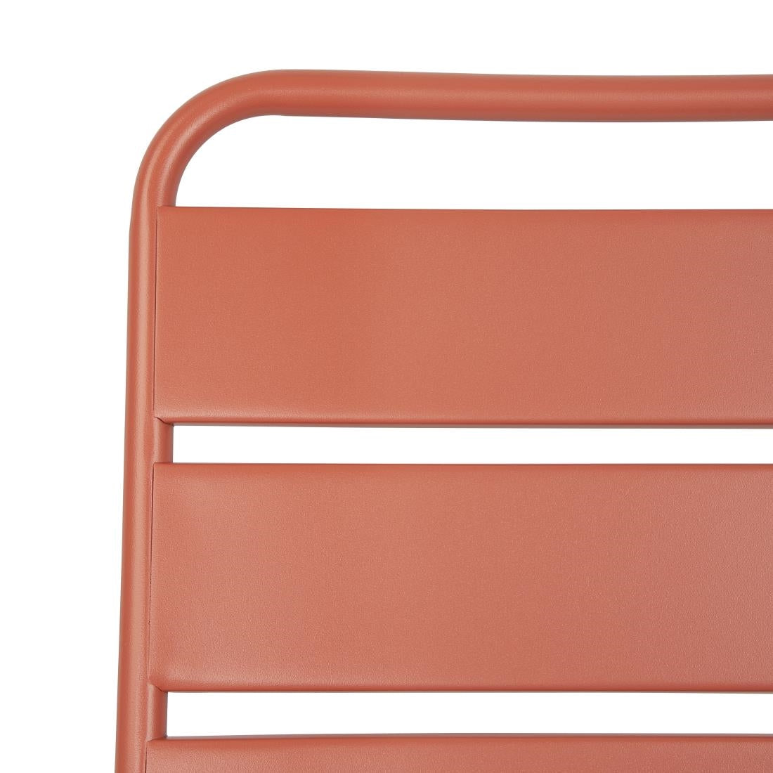 Chaises à lattes en acier Bolero terracotta (lot de 4) — CK063