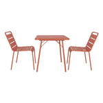 Chaises à lattes en acier Bolero terracotta (lot de 4) — CK063