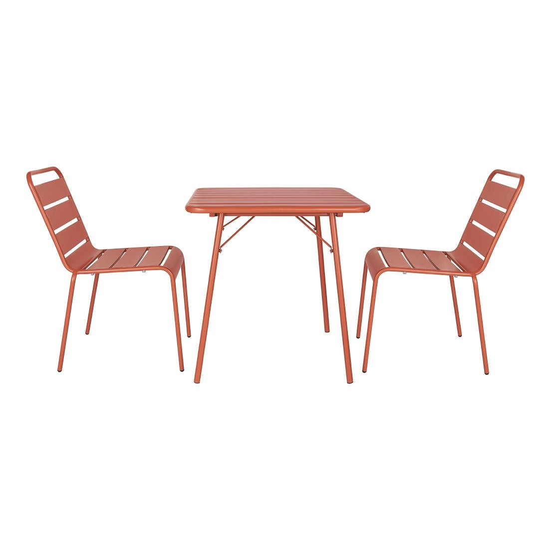 Chaises à lattes en acier Bolero terracotta (lot de 4) — CK063