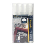 Marqueurs craie waterproof Securit (verre+ ardoise) pointe 2-6mm blancs (lot de 4) — CK295