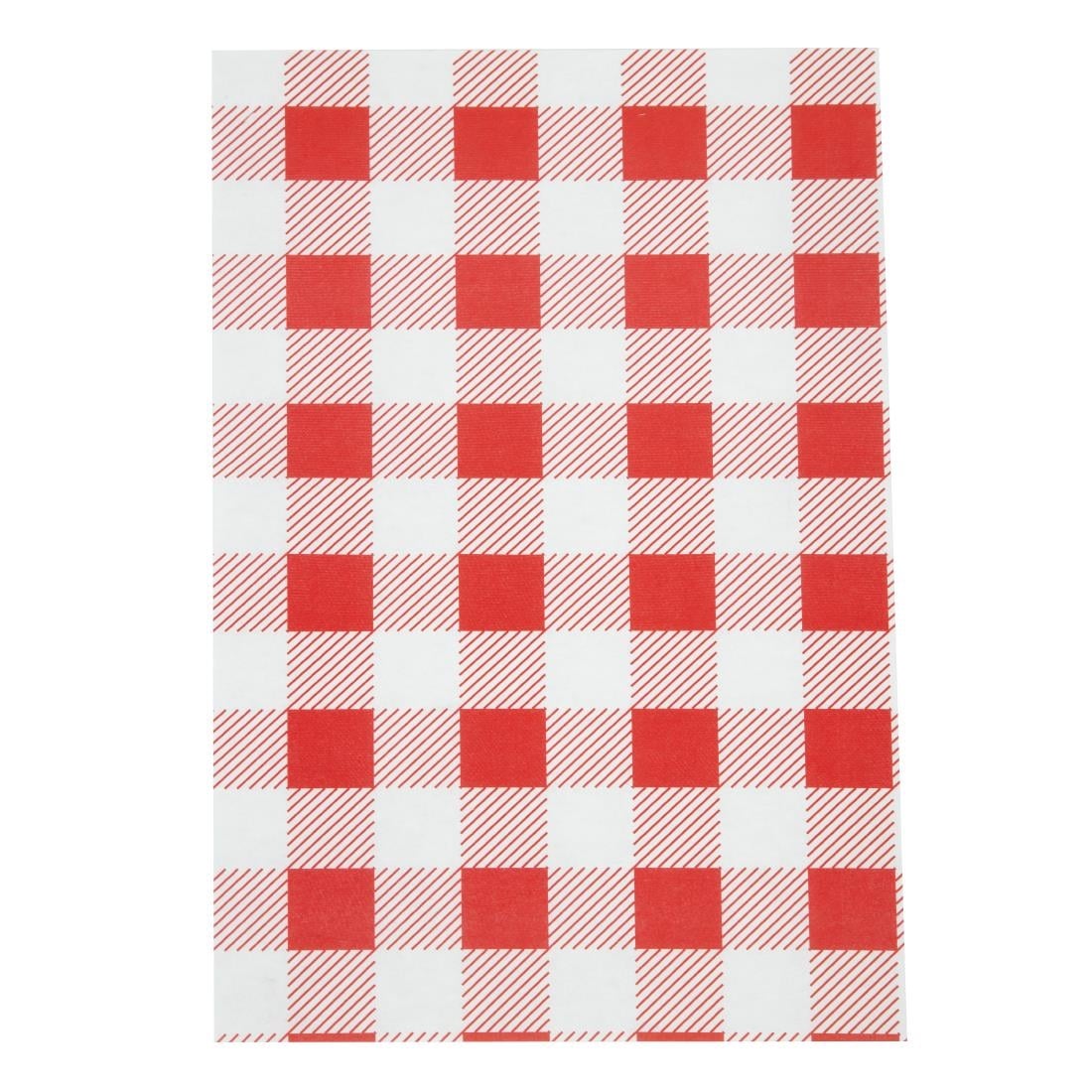 Papier ingraissable vichy rouge 190 x 310mm (lot de 200) — CL658