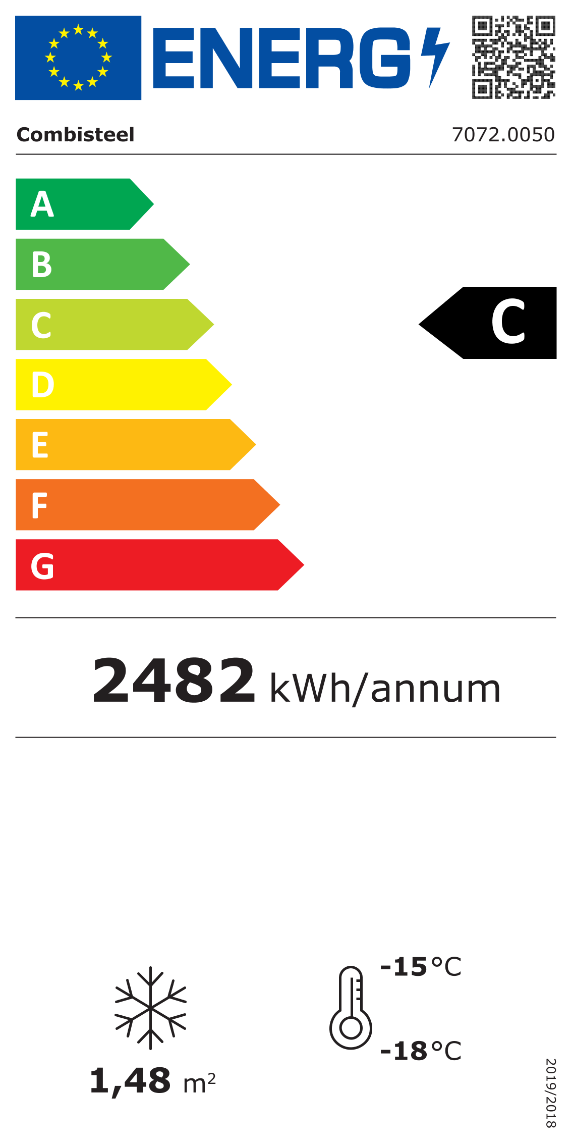 Étiquette énergétique officielle — Combisteel 7072.0050 — classe C