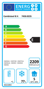 Étiquette énergétique officielle — Combisteel 7450.0235 — classe E