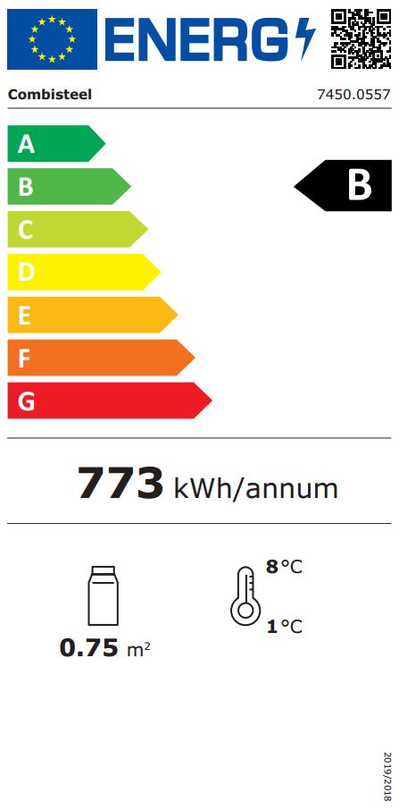 Étiquette énergétique officielle — Combisteel 7450.0557 — classe B