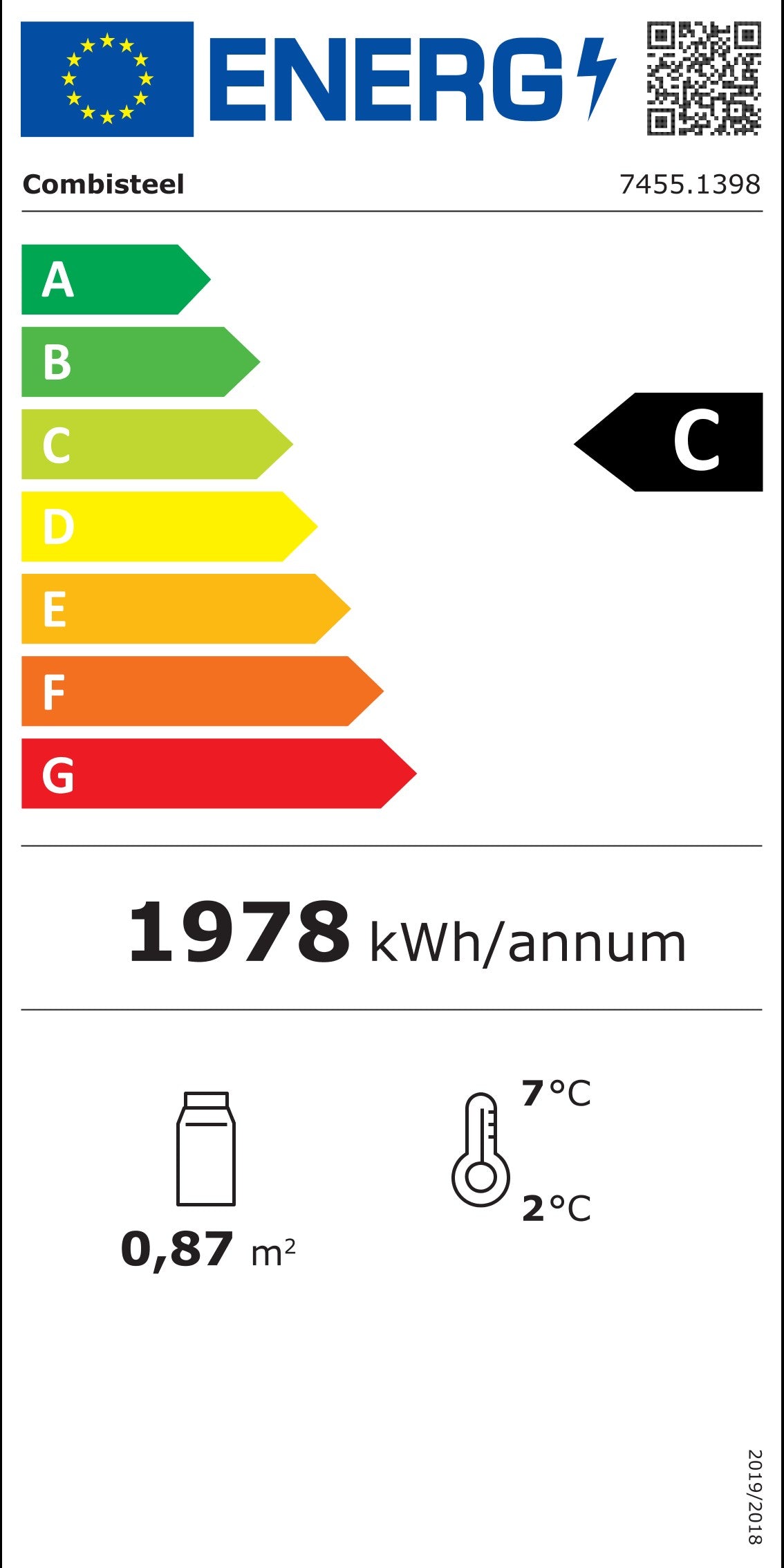 Étiquette énergétique officielle — Combisteel 7455.1398 — classe C
