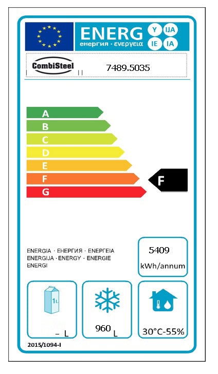 Étiquette énergétique officielle — Combisteel 7489.5035 — classe F