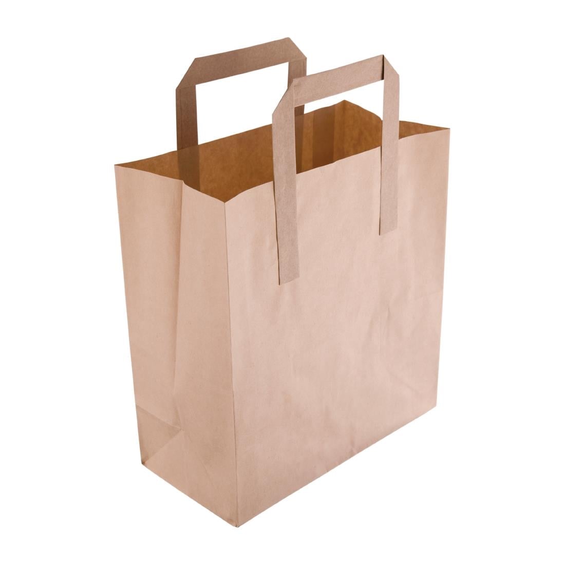 Petits sacs en papier marron à poignées plates Fiesta Recyclables (lot de 250) — JA527