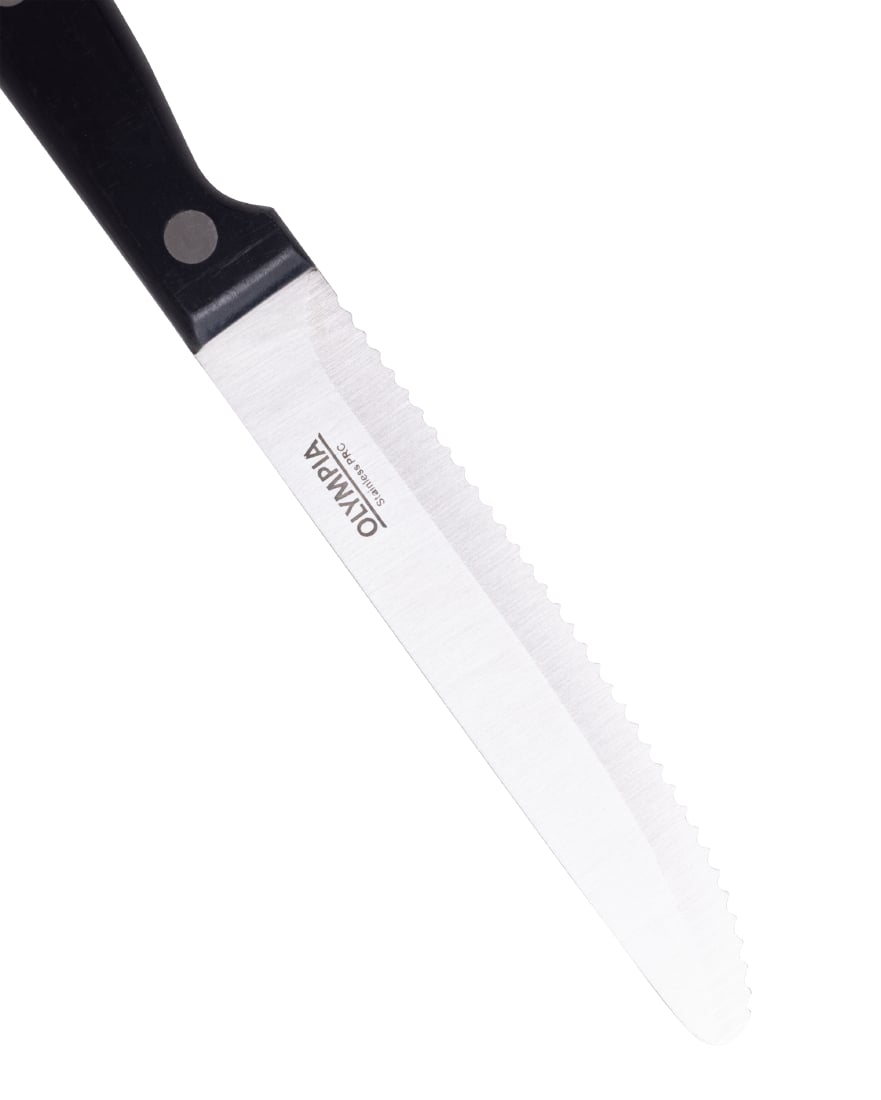 Couteau à steak arrondi Olympia Taverna manche noir (lot de 12) — CS716
