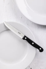 Couteau à steak arrondi Olympia Taverna manche noir (lot de 12) — CS716
