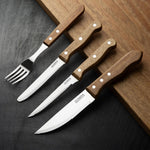 Couteaux à steak arrondis manche en bois d'acacia 100% FSC Olympia 121mm (lot de 12) — CS717