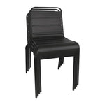 Chaise à lattes en acier Bolero noire lot de 4 — CS728