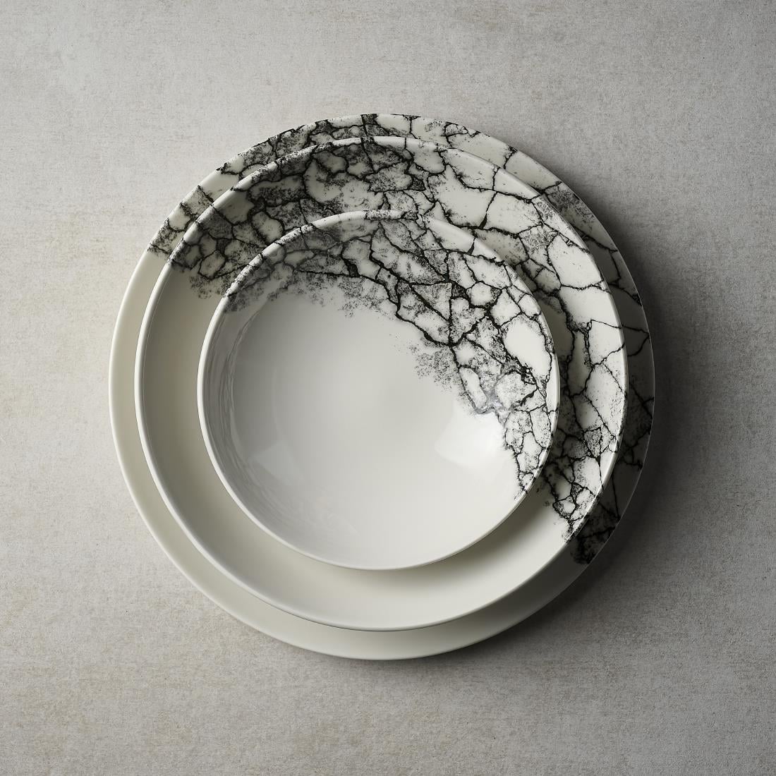Assiettes rondes Churchill Kintsugi Accents Quartz Black Evolve 288mm (Lot de 12) — CU664