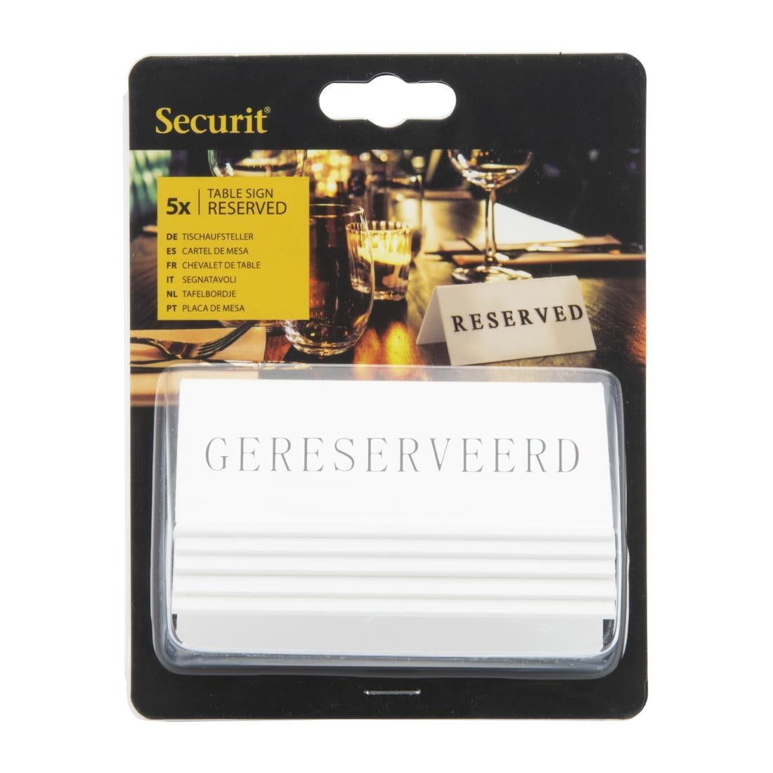 Chevalets table réservée Securit "Gereserveerd" (lot de 5) — CU915