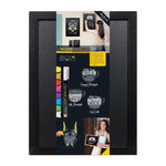 Ardoise murale cadre en bois noir avec feutre craie et fixations Securit 30x40cm — CU916