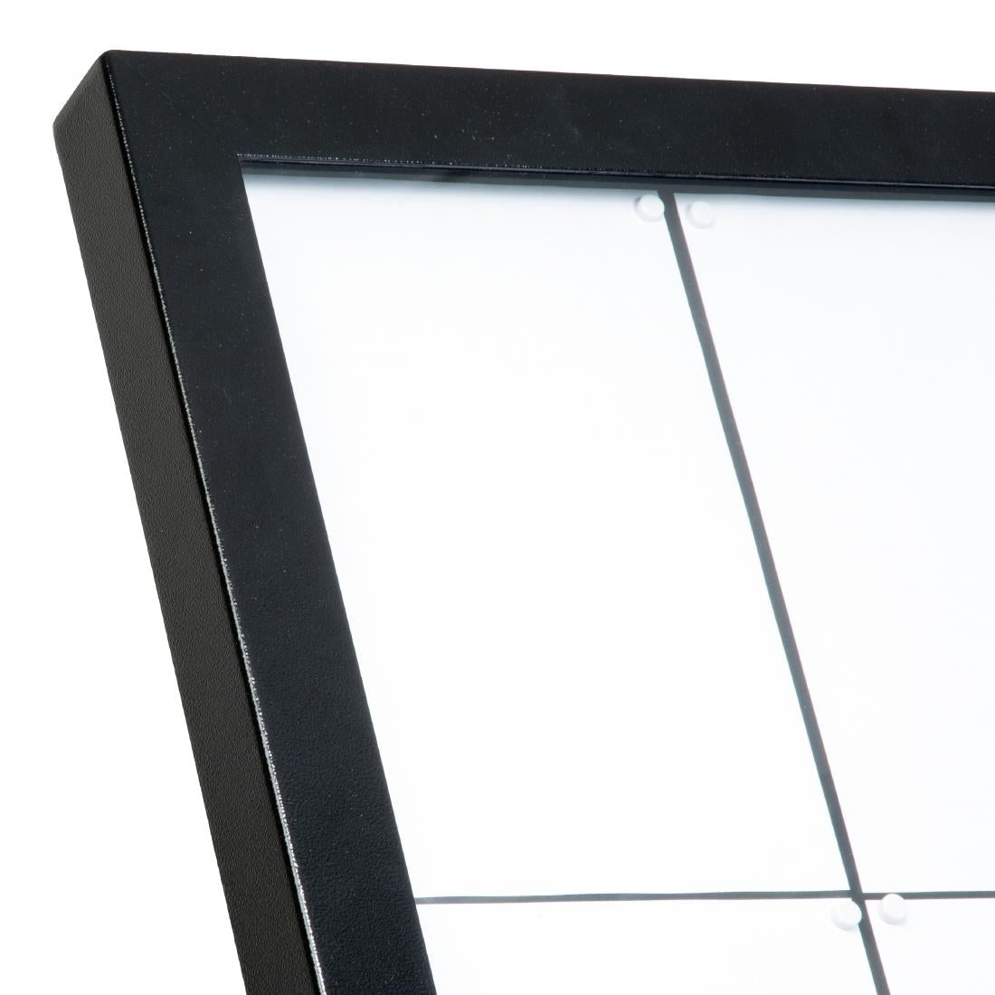 Porte-menu mural à LED blanches en acier noir Securit 8xA4 — CU934