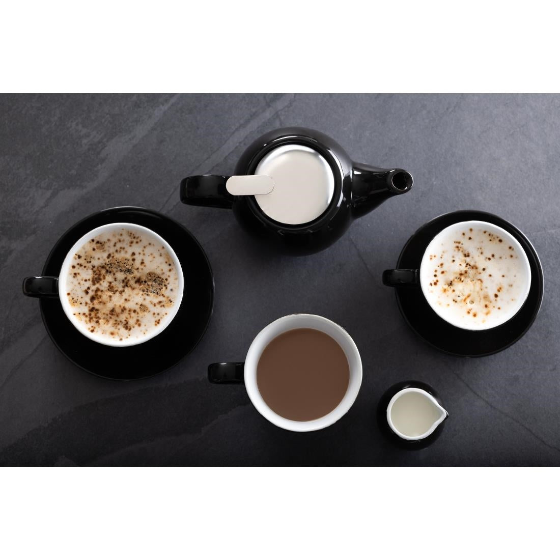 Soucoupes expresso Olympia Café noires 116mm (lot de 12) — CU955