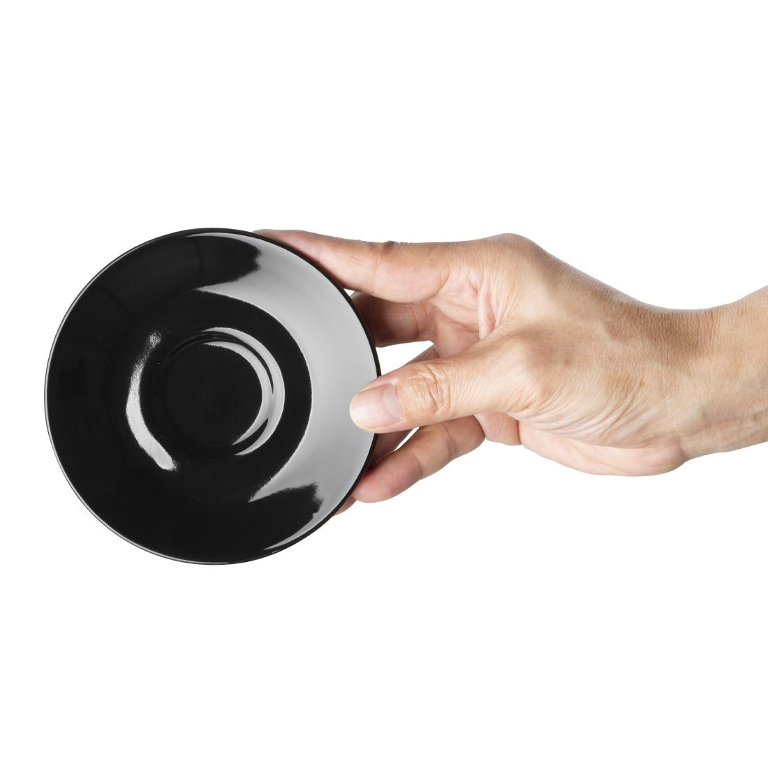 Soucoupes expresso Olympia Café noires 116mm (lot de 12) — CU955