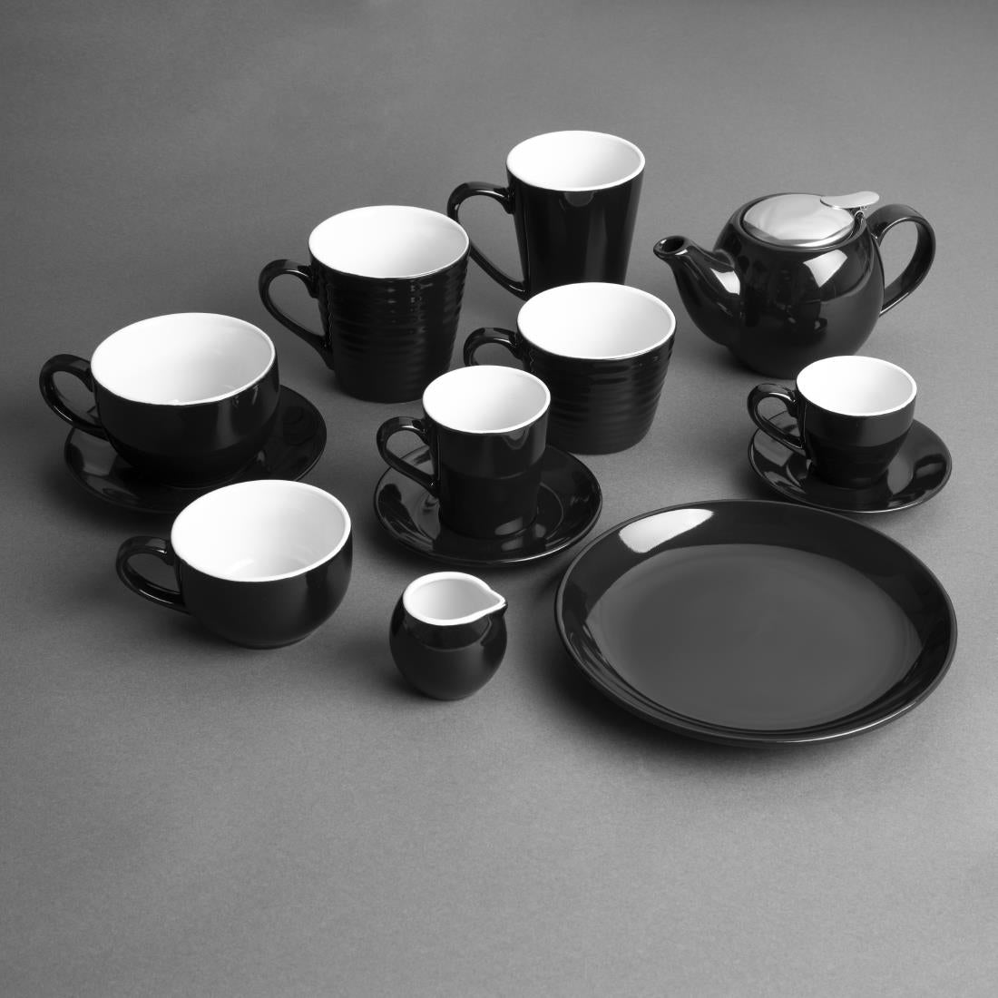 Soucoupes expresso Olympia Café noires 116mm (lot de 12) — CU955