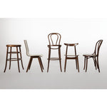 Tabouret haut bistro en bois courbé Fameg noyer — CW012