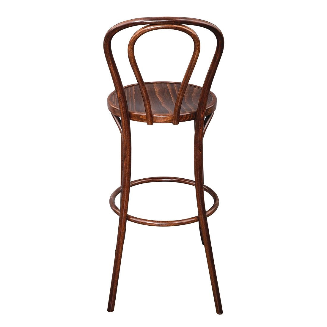 Tabouret haut bistro en bois courbé Fameg noyer — CW012