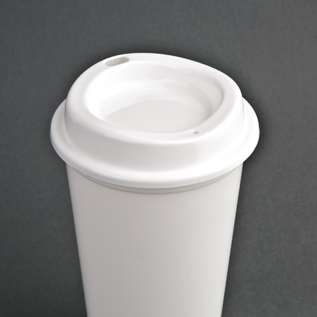 Gobelets à café réutilisables avec couvercles en polypropylène Olympia (lot de 25) — CW929