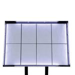 Porte-menu à LED blanches en acier noir Securit 8xA4 avec poteau et socle — CX074